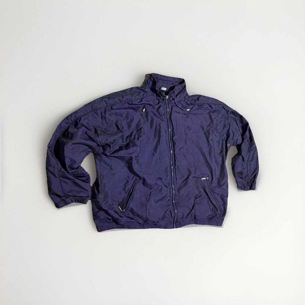 Vintage Catalina Windbreaker Jacket Womens XL Purple Full Zip Retro 90s Unisex